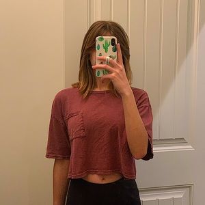 Basic burgundy crop top from garage